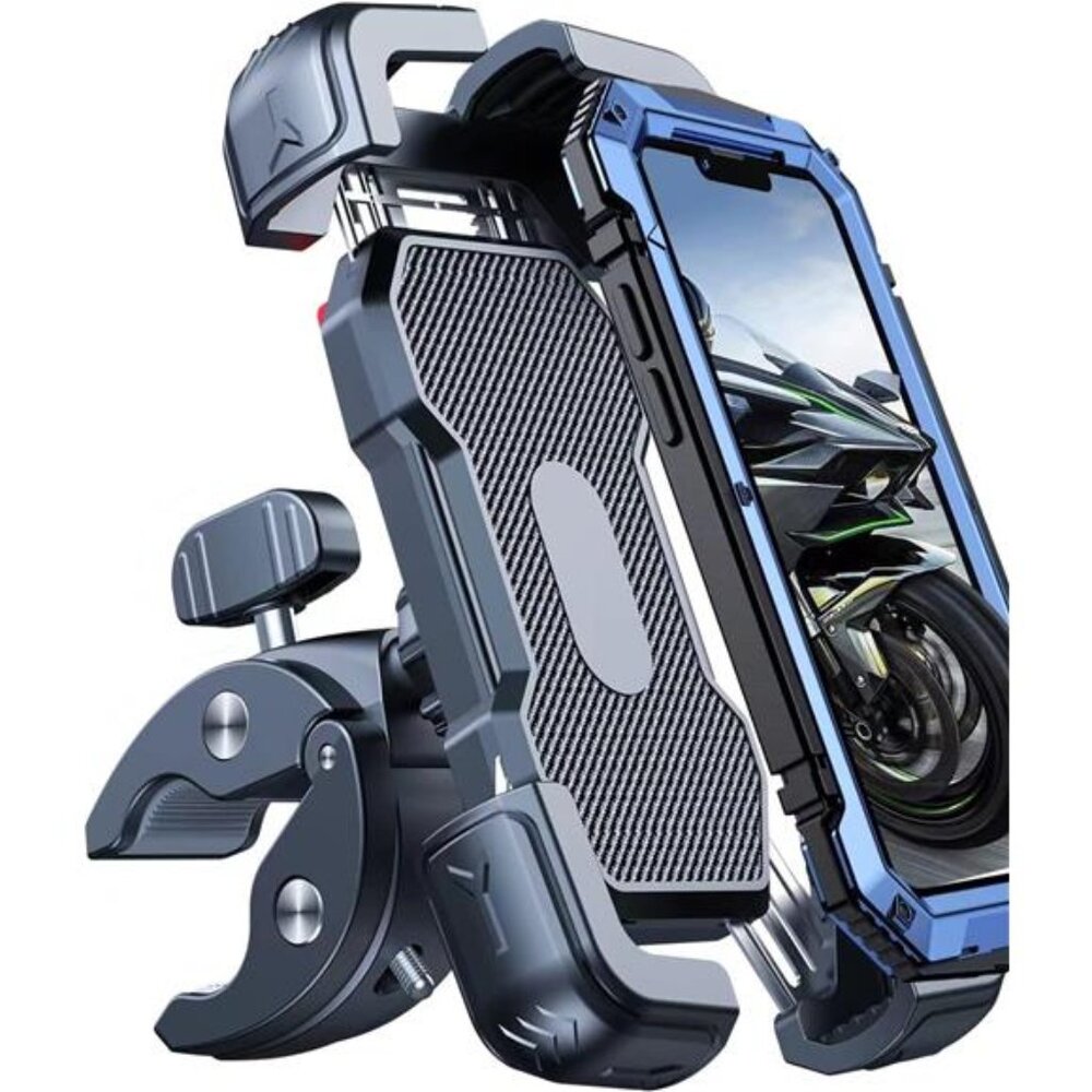 Motorcycle Phone Mount Holder 150mph Wind Anti-Shake,7.2inch Big Phone Friendly